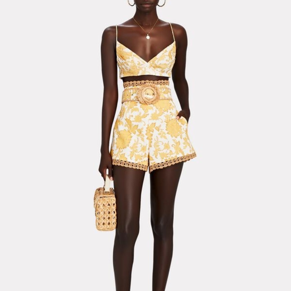 Zimmermann Postcard Belted Floral Shorts Size 1/ US6
